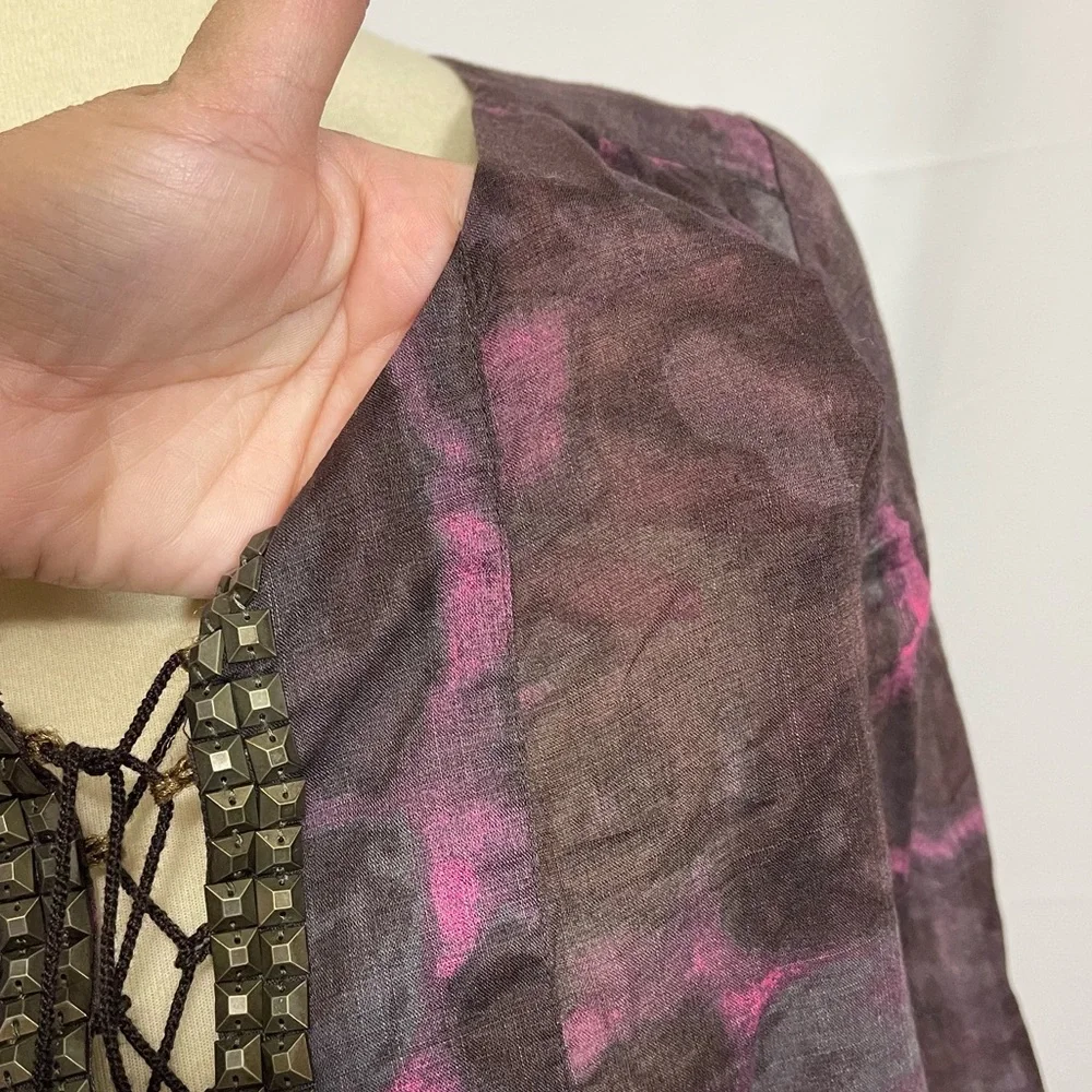 J. Crew Semi Sheer Tie Front Blouse